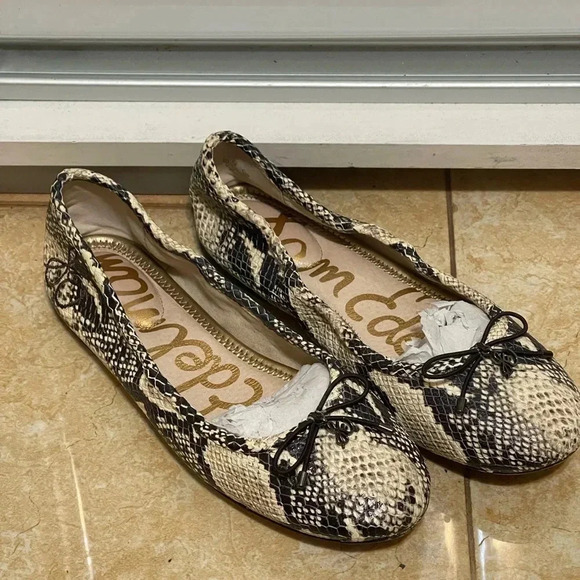 Sam Edelman Women's  Ballet Flats Size 6M Shoes Snake Skin Print Leather - Picture 1 of 5